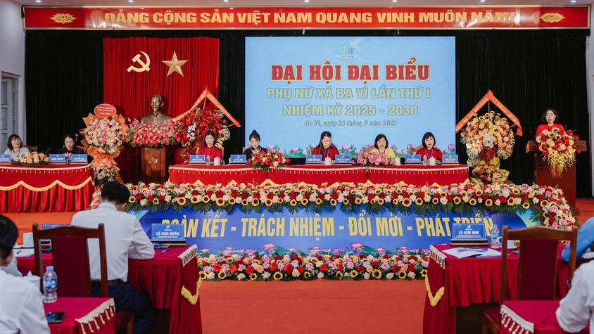 ĐẠI HỘI ĐẠI BIỂU PHỤ NỮ XÃ BA VÌ LẦN THỨ I, NHIỆM KỲ 2025 - 2030 THÀNH CÔNG TỐT ĐẸP