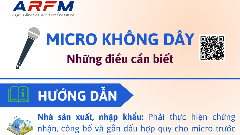“Không sản xuất, nhập khẩu, kinh doanh, sử dụng micro không dây có tần số hoạt động không đúng quy định”.