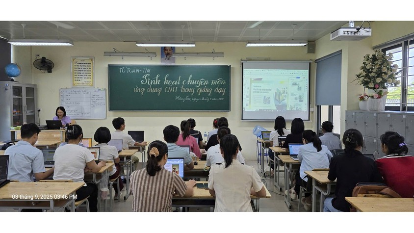Sinh hoạt chuyên môn tổ Toán - Tin với chủ đề “ứng dụng ai trong giảng dạy”