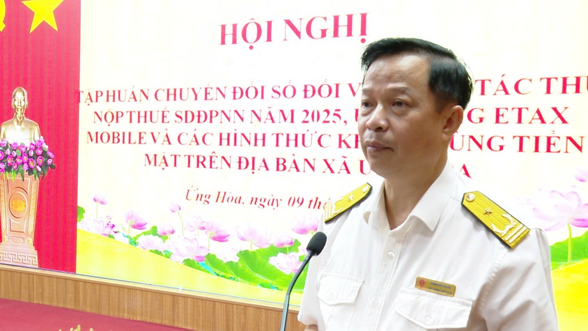 Ứng Hòa tập huấn công tác thu nộp thuế sử dụng đất phi nông nghiệp năm 2025 qua ứng dụng eTax Mobile