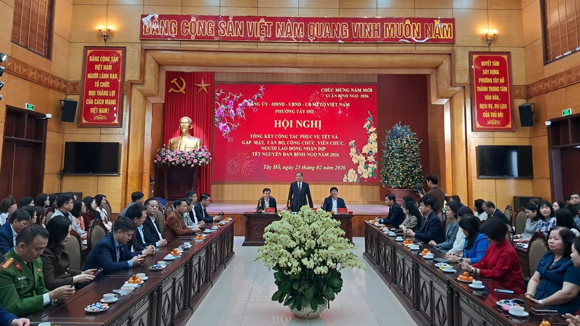 Phường Tây Hồ tổng kết công tác phục vụ Tết Nguyên đán Bính Ngọ 2026: Siết chặt kỷ cương hành chính, quyết tâm thực hiện thắng lợi nhiệm vụ năm mới.