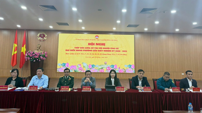 Hội nghị tiếp xúc cử tri với người ứng cử đại biểu HĐND phường Cầu Giấy nhiệm kỳ 2026–2031 tại đơn vị bầu cử số 5