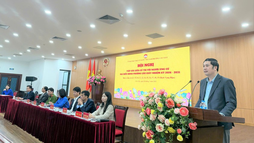 Ủy ban MTTQ Việt Nam phường Cầu Giấy tổ chức Hội nghị tiếp xúc cử tri với người ứng cử đại biểu HĐND phường nhiệm kỳ 2026–2031 tại đơn vị bầu cử số 3