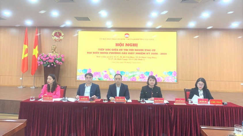 Hội nghị tiếp xúc cử tri với người ứng cử đại biểu HĐND phường Cầu Giấy nhiệm kỳ 2026–2031 tại đơn vị bầu cử số 6