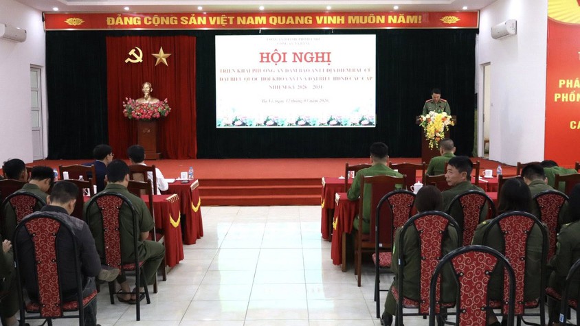 HỘI NGHỊ TRIỂN KHAI PHƯƠNG ÁN ĐẢM BẢO ANTT TẠI CÁC ĐỊA ĐIỂM BẦU CỬ TRÊN ĐỊA BÀN XÃ BA VÌ