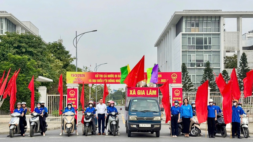 Tuổi trẻ Gia Lâm tích cực ra quân tuyên truyền lưu động chào mừng ngày bầu cử Quốc hội khóa XVI và đại biểu HĐND các cấp nhiệm kỳ 2026–2031