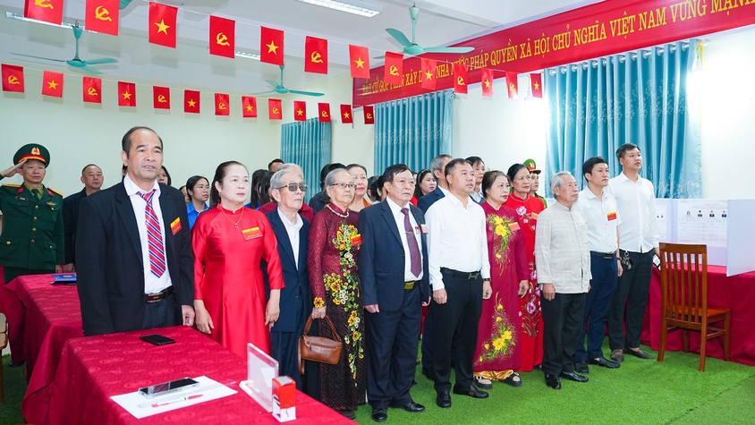 Đồng chí Phó Bí thư Đảng ủy, Chủ tịch UBND xã Quốc Oai dự khai mạc bầu cử đại biểu Quốc hội khóa XVI và đại biểu HĐND các cấp nhiệm kỳ 2026–2031