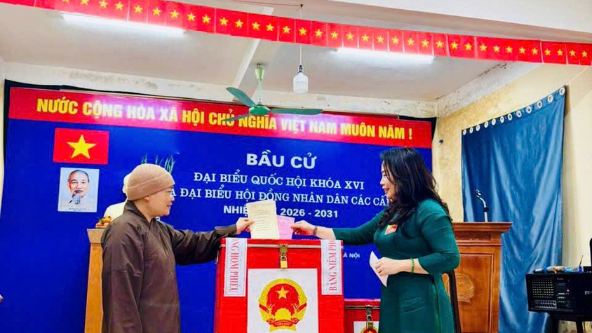 Quốc Oai: Đến 14 giờ 30 phút, đã có 5 khu vực bỏ phiếu đạt 100% cử tri tham gia bầu cử