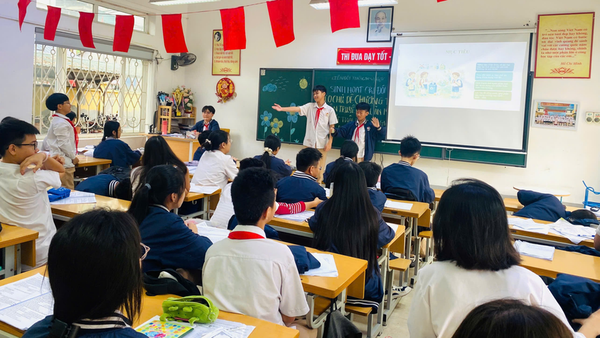 TRƯỜNG THCS YÊN SỞ TỔ CHỨC CHƯƠNG TRÌNH TRUYÊN TRUYỀN QUẢN LÝ CHẤT THẢI NHỰA VÀ GIẢM RÁC THẢI NHỰA