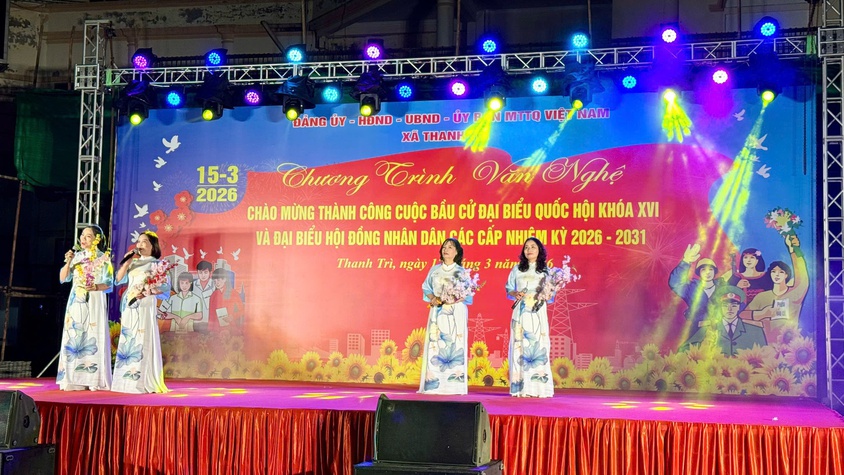 XÃ THANH TRÌ: CHƯƠNG TRÌNH VĂN NGHỆ CHÀO MỪNG THÀNH CÔNG CUỘC BẦU CỬ ĐẠI BIỂU QUỐC HỘI KHÓA XVI VÀ ĐẠI BIỂU HĐND CÁC CẤP NHIỆM KỲ 2026 – 2031