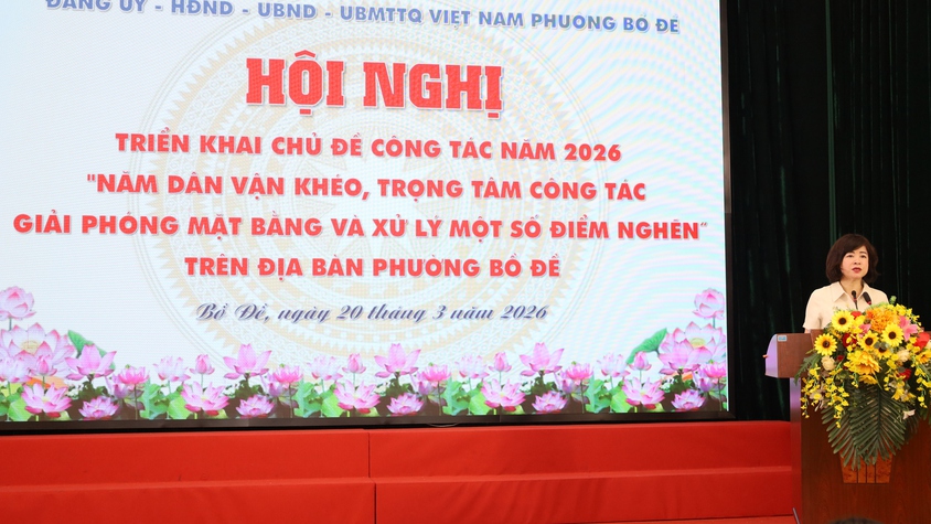 Phường Bồ Đề triển khai chủ đề công tác năm 2026: “Năm dân vận khéo – trọng tâm công tác giải phóng mặt bằng và xử lý một số điểm nghẽn”