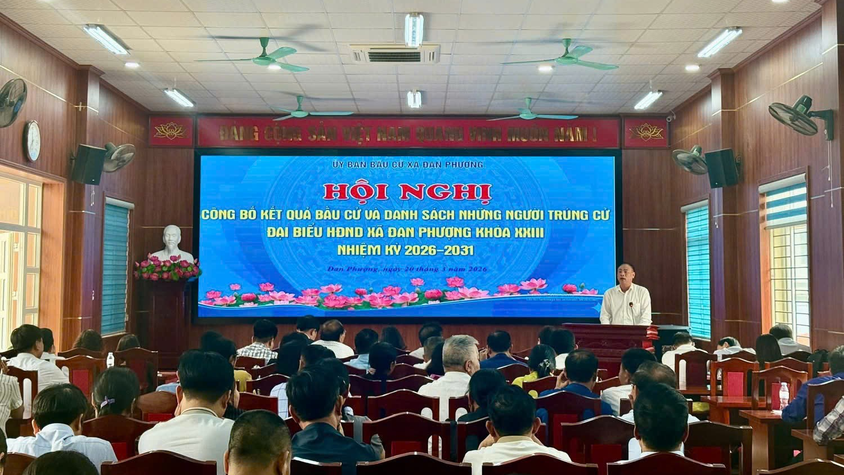 Xã Đan Phượng công bố kết quả bầu cử đại biểu HĐND xã nhiệm kỳ 2026-2031.