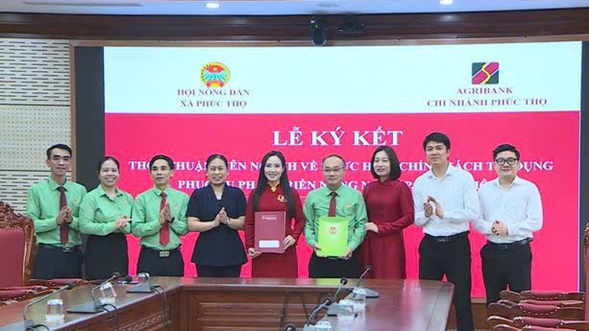 Lễ ký kết thỏa thuận liên ngành về triển khai chính sách tín dụng phục vụ phát triển nông nghiệp, nông thôn trên địa bàn xã Phúc Thọ