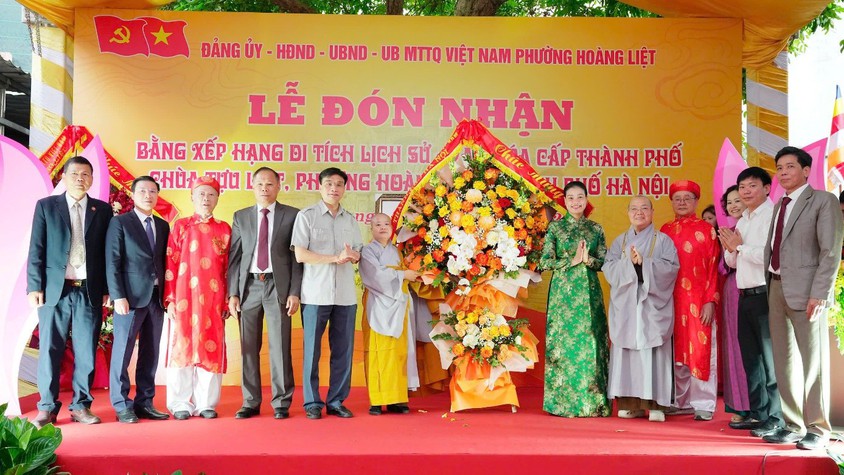 Lễ đón nhận Bằng xếp hạng di tích lịch sử - văn hóa cấp Thành phố chùa Tựu Liệt, phường Hoàng Liệt, thành phố Hà Nội
