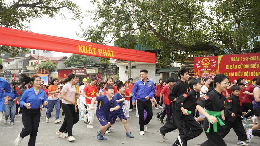 Sôi nổi Ngày chạy Olympic vì sức khỏe toàn dân tại xã Tam Hưng