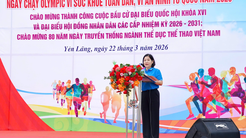 Xã Yên Lãng tổ chức Lễ phát động “Ngày chạy Olympic vì sức khỏe toàn dân - vì An ninh tổ quốc” năm 2026