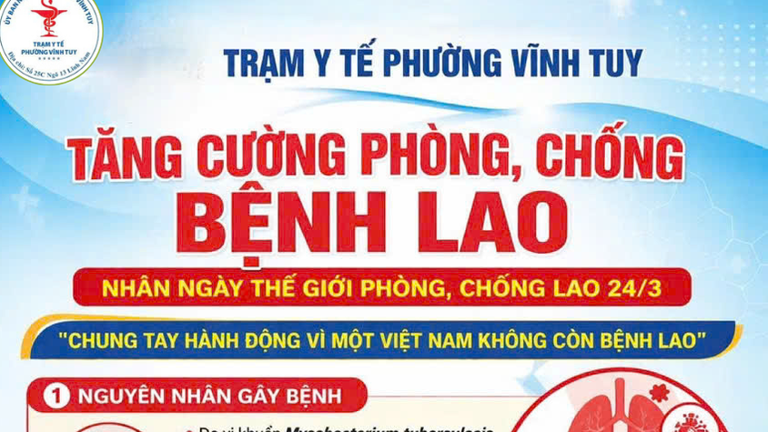 TRẠM Y TẾ PHƯỜNG VĨNH TUY
TĂNG CƯỜNG PHÒNG, CHỐNG BỆNH LAO NHÂN NGÀY 24/3