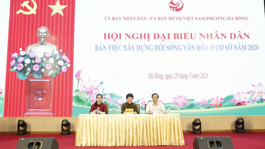 Phường Hà Đông tổ chức hội nghị đại biểu Nhân dân năm 2026, bàn việc xây dựng đời sống văn hóa ở cơ sở.