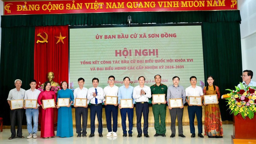 Xã Sơn Đồng tổng kết thành công cuộc bầu cử đại biểu Quốc hội khóa XVI và đại biểu HĐND các cấp nhiệm kỳ 2026 - 2031