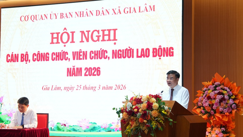 UBND XÃ GIA LÂM TỔ CHỨC HỘI NGHỊ CÁN BỘ, CÔNG CHỨC, VIÊN CHỨC, NGƯỜI LAO ĐỘNG NĂM 2026