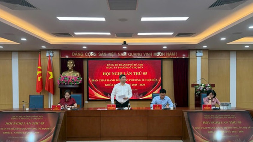 Phường Ô Chợ Dừa đánh giá kết quả tháng 3, triển khai nhiệm vụ tháng 4-2026