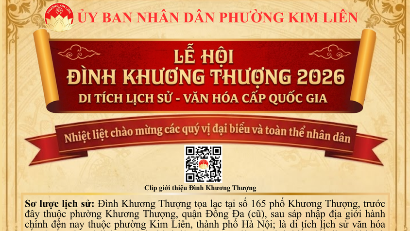 THÔNG BÁO TỔ CHỨC LỄ HỘI TRUYỀN THỐNG ĐÌNH KHƯƠNG THƯỢNG - XUÂN BÍNH NGỌ 2026
