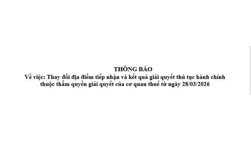 THÔNG BÁO