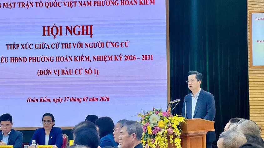 Hội nghị tiếp xúc giữa cử tri với người ứng cử Đại biểu HĐND phường Hoàn Kiếm, nhiệm kỳ 2026-2031