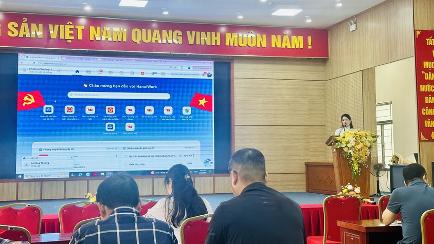 PHƯỜNG PHƯƠNG LIỆT TỔ CHỨC TẬP HUẤN TRIỂN KHAI HỆ THỐNG KHÔNG GIAN LÀM VIỆC SỐ HANOIWORK