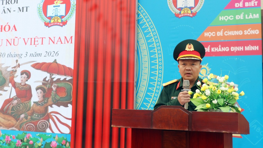 Ban CHQS xã Trần Phú phối hợp với Trường THPT Nguyễn Văn Trỗi tuyên truyền tuyển sinh quân sự năm 2026