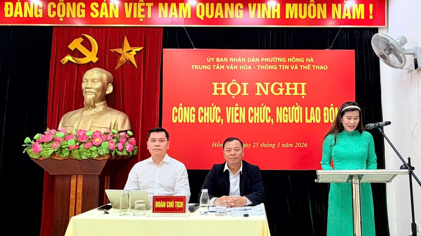 Trung tâm văn hóa thông tin và thể thao phường Hồng Hà: Tổ chức thành công hội nghị cán bộ, công nhân viên chức năm 2026

