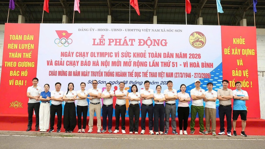 SÓC SƠN TỔ CHỨC NGÀY CHẠY OLYMPIC VÌ SỨC KHOẺ TOÀN DÂN NĂM 2026 VÀ PHÁT ĐỘNG GIẢI CHẠY BÁO HÀ NỘI MỚI MỞ RỘNG LẦN THỨ 51, CHÀO MỪNG 80 NĂM NGÀY TRUYỀN THỐNG THỂ DỤC THỂ THAO VIỆT NAM