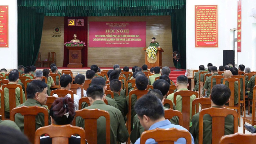 CÔNG AN XÃ SÓC SƠN TỔ CHỨC TẬP HUẤN KIẾN THỨC PCCC CHO LỰC LƯỢNG THAM GIA BẢO VỆ ANTT Ở CƠ SỞ