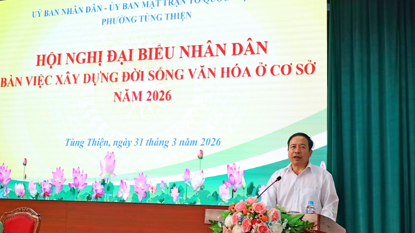 Phường Tùng Thiện tổ chức Hội nghị đại biểu nhân dân bàn giải pháp xây dựng đời sống văn hóa ở cơ sở năm 2026