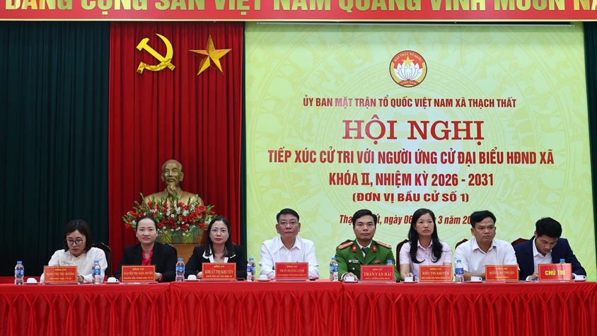 Xã Thạch Thất tổ chức hội nghị tiếp xúc cử tri với người ứng cử đại biểu HĐND xã nhiệm kỳ 2026 – 2031 tại đơn vị bầu cử số 1