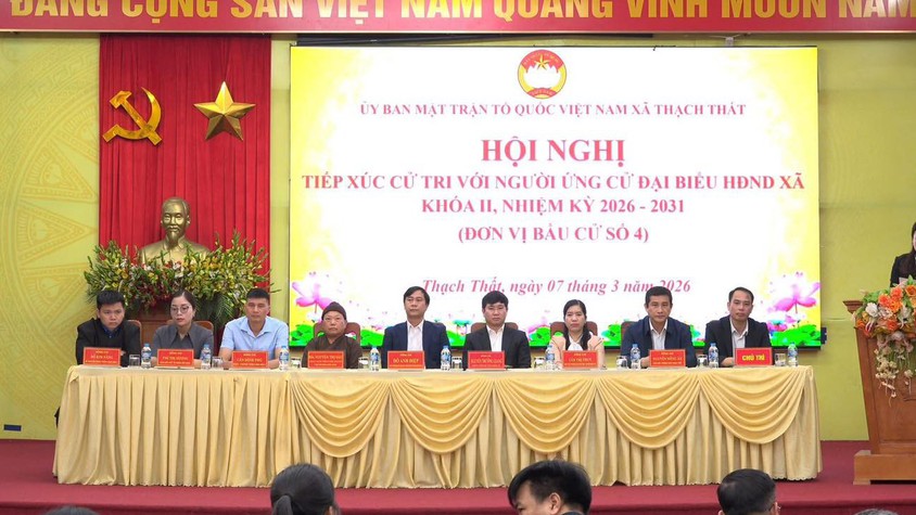 Các ứng cử viên đại biểu HĐND xã Thạch Thất nhiệm kỳ 2026 – 2031 tiếp xúc cử tri,  vận động bầu cử tại đơn vị bầu cử số 4