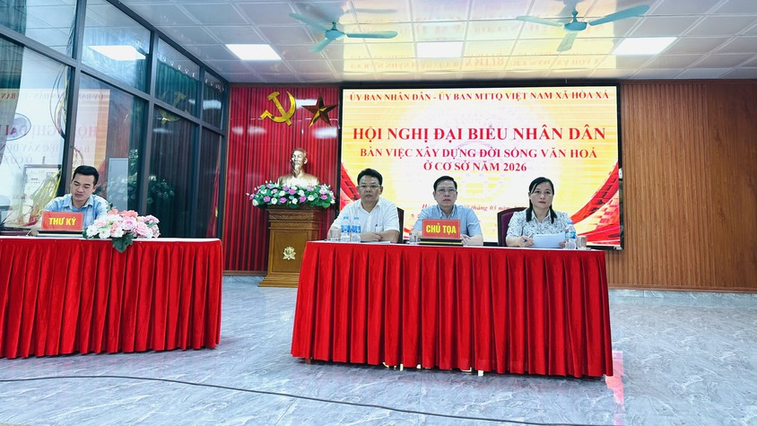 HỘI NGHỊ ĐẠI BIỂU NHÂN DÂN BÀN VIỆC XÂY DỰNG ĐỜI SỒNG VĂN HOÁ Ở CƠ SỞ NĂM 2026 XÃ HOÀ XÁ