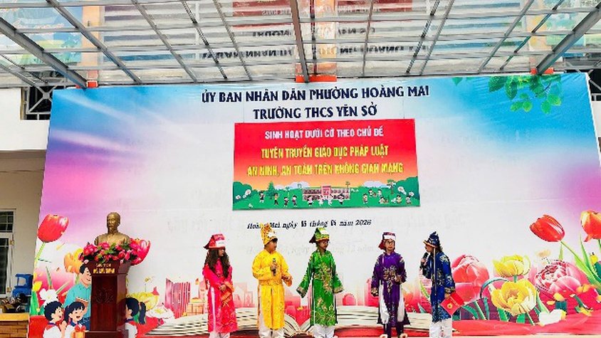 TRƯỜNG THCS YÊN SỞ TỔ CHỨC SINH HOẠT DƯỚI CỜ THEO CHỦ ĐIỂM: 