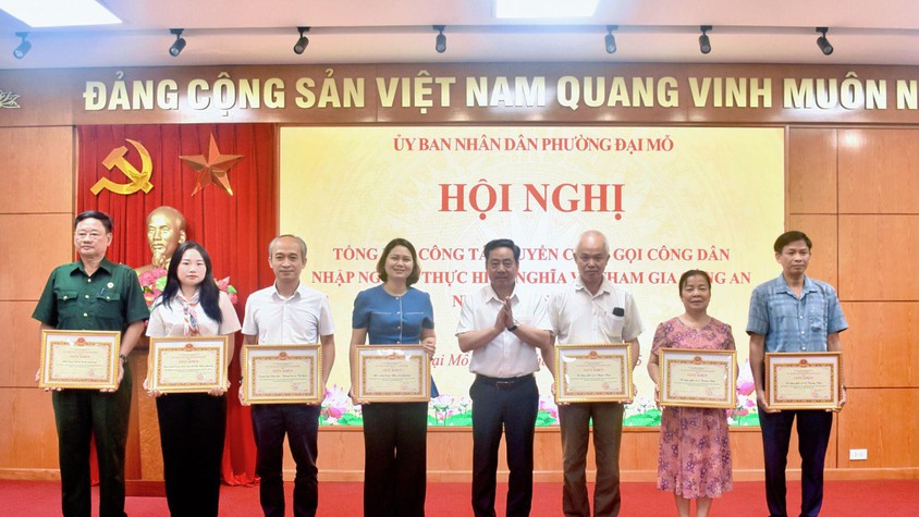 Phường Đại Mỗ tổ chức Hội nghị tổng kết công tác tuyển chọn gọi công dân nhập ngũ và thực hiện nghĩa vụ tham gia Công an nhân dân năm 2026