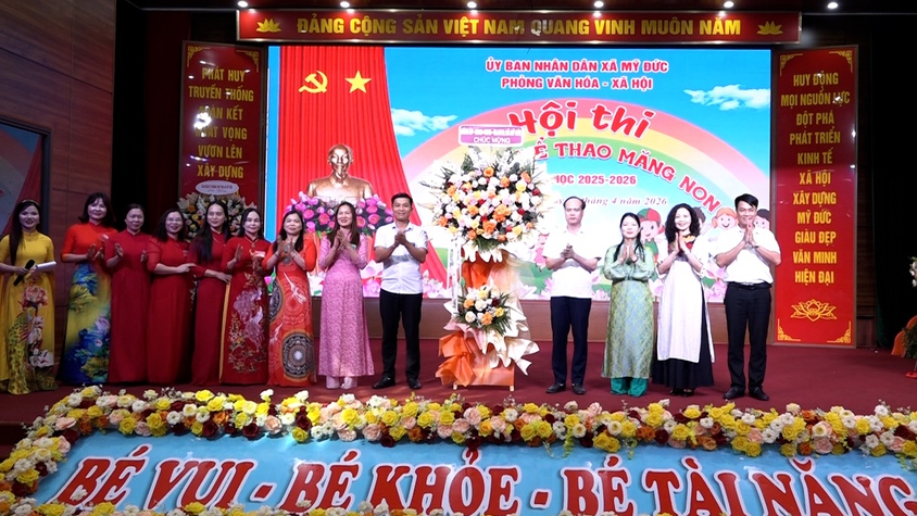 Xã Mỹ Đức sôi động Hội thi “Vũ điệu thể thao măng non”