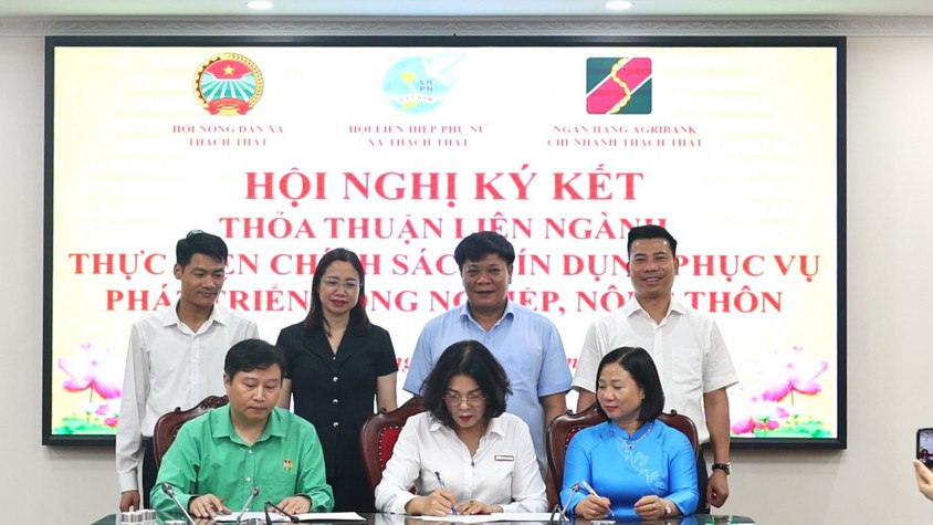THẠCH THẤT: KÝ KẾT THỎA THUẬN LIÊN NGÀNH THỰC HIỆN CHÍNH SÁCH TÍN DỤNG PHÁT TRIỂN NÔNG NGHIỆP, NÔNG THÔN