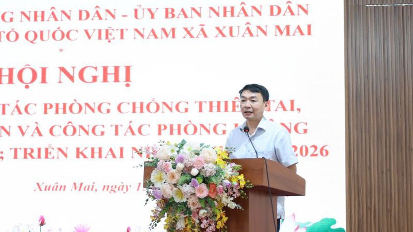 Xuân Mai tổ chức hội nghị tổng kết công tác PCTT và TKCN và Ban chỉ đạo Phòng không Nhân dân năm 2025, triển khai nhiệm vụ năm 2026