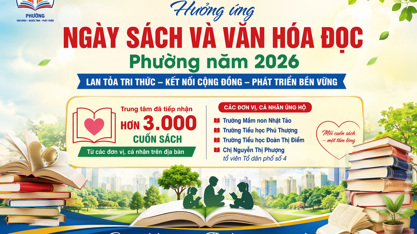 Lan tỏa tri thức – Kết nối cộng đồng: Phường Phú Thượng tiếp nhận hơn 3.000 cuốn sách hưởng ứng Ngày Sách và Văn hóa đọc năm 2026
