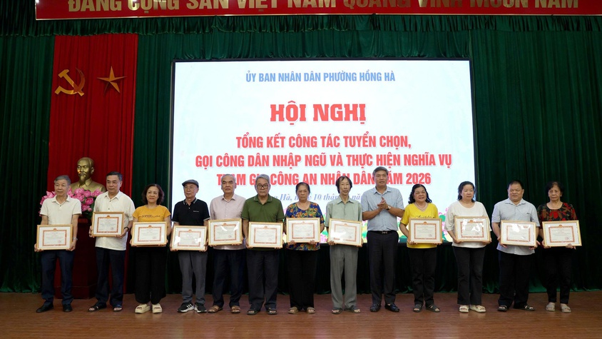 PHƯỜNG HỒNG HÀ TỔ CHỨC HỘI NGHỊ TỔNG KẾT 
CÔNG TÁC TUYỂN CHỌN, GỌI CÔNG DÂN NHẬP NGŨ VÀ THỰC HIỆN NGHĨA THAM GIA VỤ CAND NĂM 2026