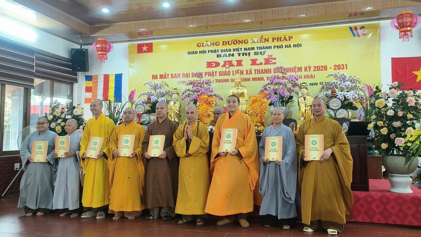 Đại lễ ra mắt Ban Đại diện Phật giáo Liên xã Thanh Oai nhiệm kỳ 2026-2031
