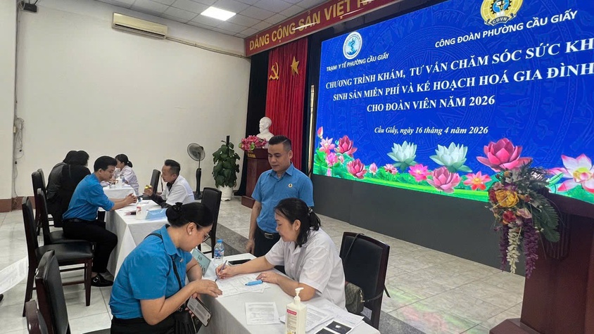 CÔNG ĐOÀN PHƯỜNG CẦU GIẤY TỔ CHỨC CHƯƠNG TRÌNH KHÁM, TƯ VẤN CHĂM SÓC SỨC KHỎE SINH SẢN MIỄN PHÍ CHO ĐOÀN VIÊN, CÔNG CHỨC, VIÊN CHỨC, NGƯỜI LAO ĐỘNG TRÊN ĐỊA BÀN PHƯỜNG NĂM 2026