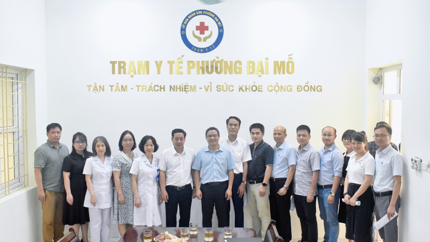 Bệnh viện Đa khoa Hà Đông khảo sát Trạm Y tế phường Đại Mỗ chuẩn bị cho công tác hợp tác chuyên môn