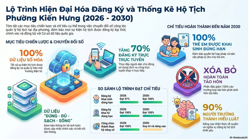 Kiến Hưng: Hiện đại hóa công tác đăng ký, thống kê hộ tịch gắn với chuyển đổi số giai đoạn 2026-2030