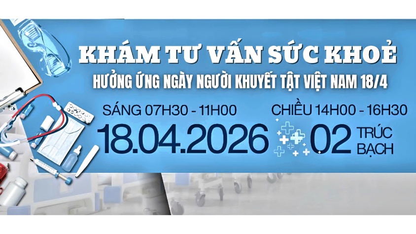 PHƯỜNG BA ĐÌNH TRIỂN KHAI KHÁM, TƯ VẤN SỨC KHỎE CHO NGƯỜI KHUYẾT TẬT NGÀY 18/4