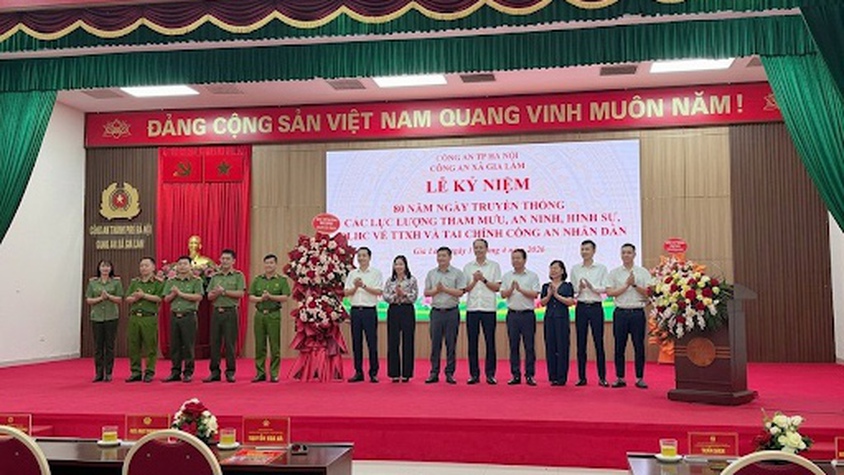 CÔNG AN XÃ GIA LÂM TỔ CHỨC LỄ KỶ NIỆM 80 NĂM NGÀY TRUYỀN THỐNG LỰC LƯỢNG THAM MƯU, AN NINH HÌNH SỰ, QUẢN LÝ HÀNH CHÍNH VÀ TÀI CHÍNH CÔNG AN NHÂN DÂN